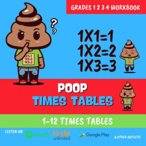 Poop Times Tables: Learn Multiplication Facts Fast, Elementary Math, Common Core, Ages 6-10, Grades 1 2 3 4 & Certificate