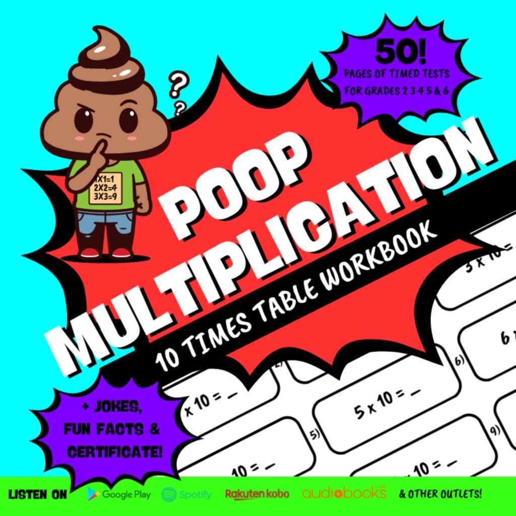 Poop Multiplication: 10 Times Table Workbook - Learn Math Facts Fast ...